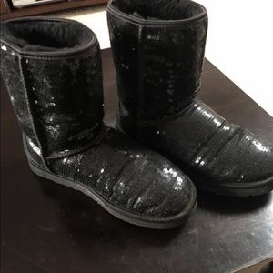Black Sequin Ugg Boots